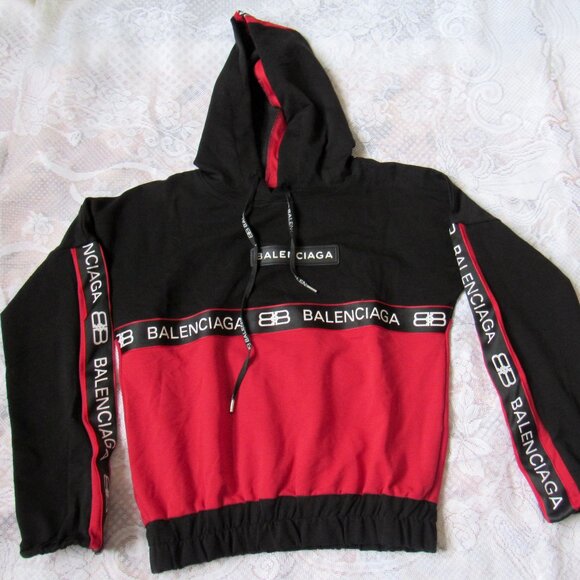 Balenciaga Tops - Balenciaga Women Red/Black Sweater(Hoodie). Size M, Cotton